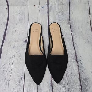 A New Day Women's Elegant Black Suede Slip On Mules Size 6.5